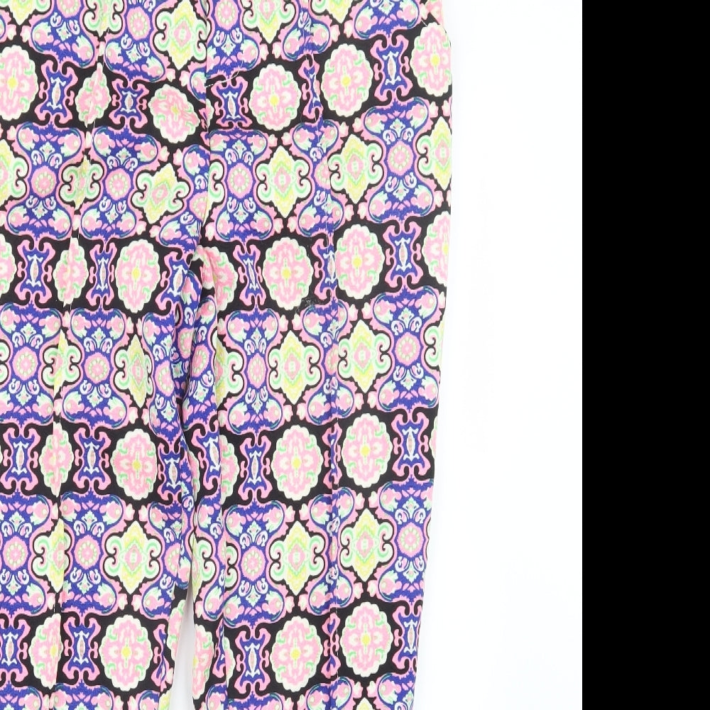 Missguided Womens Blue Geometric  Trousers  Size 10 L28 in
