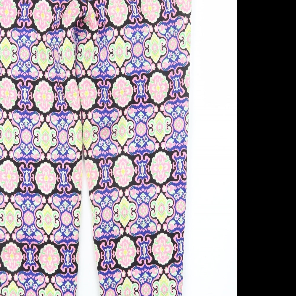 Missguided Womens Blue Geometric  Trousers  Size 10 L28 in