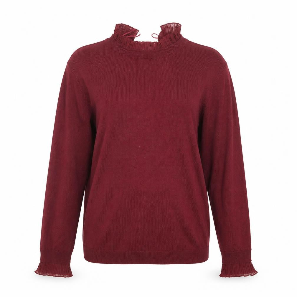 Front view of Papaya women’s red jumper, size UK 14