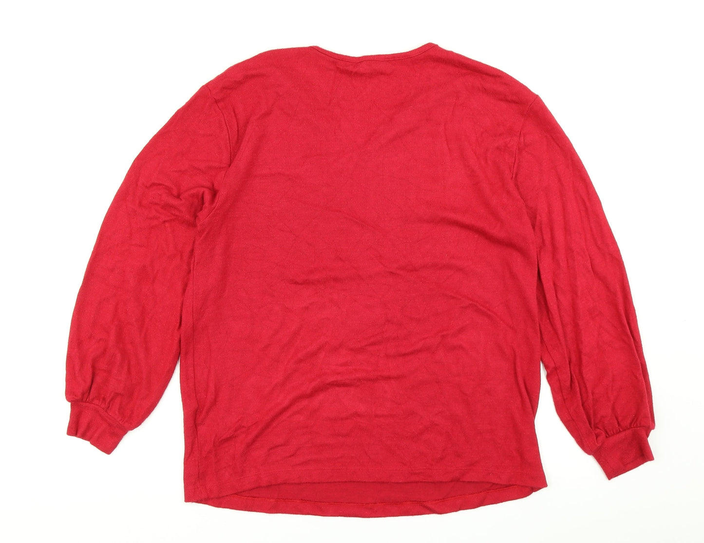 M&S Collection Womens Red  Knit Pullover Jumper Size 10