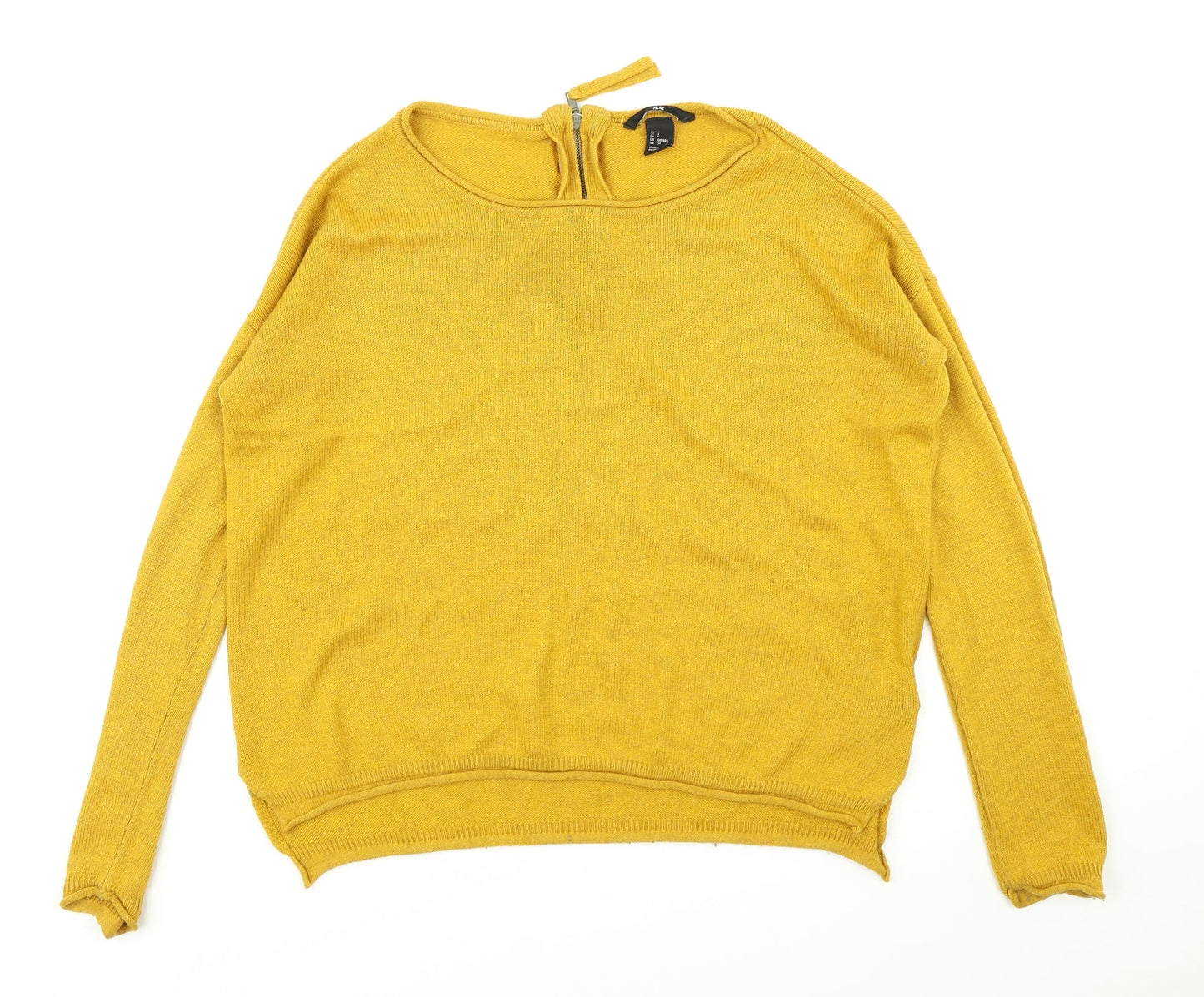 H&M Womens Yellow  Knit Pullover Jumper Size S