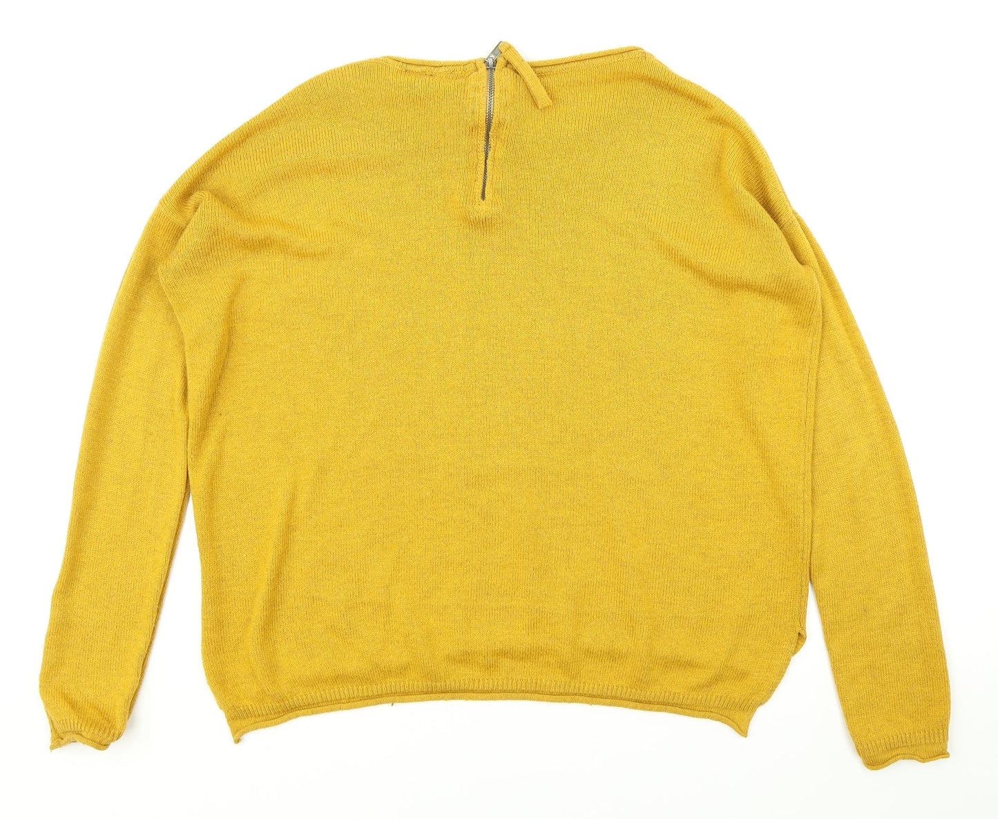 H&M Womens Yellow  Knit Pullover Jumper Size S