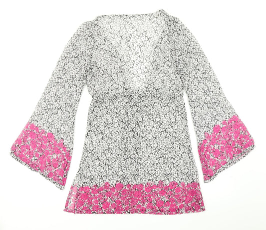 George Womens Black Floral  A-Line  Size S
