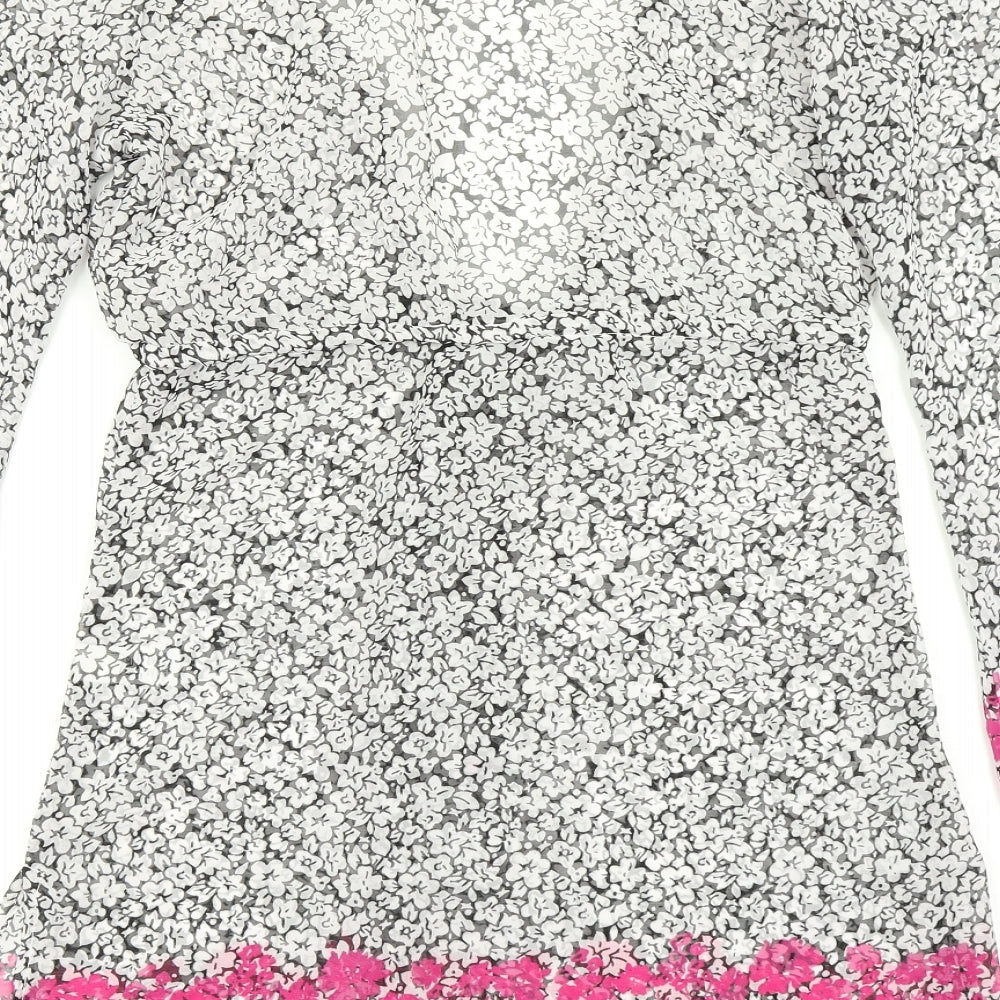 George Womens Black Floral  A-Line  Size S