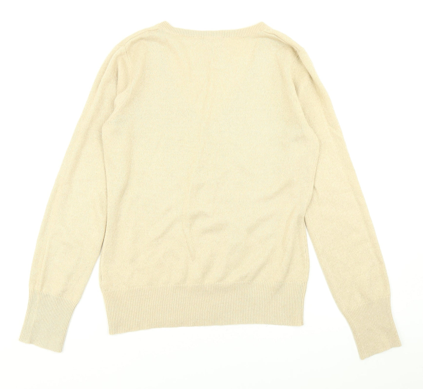 Dorothy Perkins Womens Gold  Knit Pullover Jumper Size 12