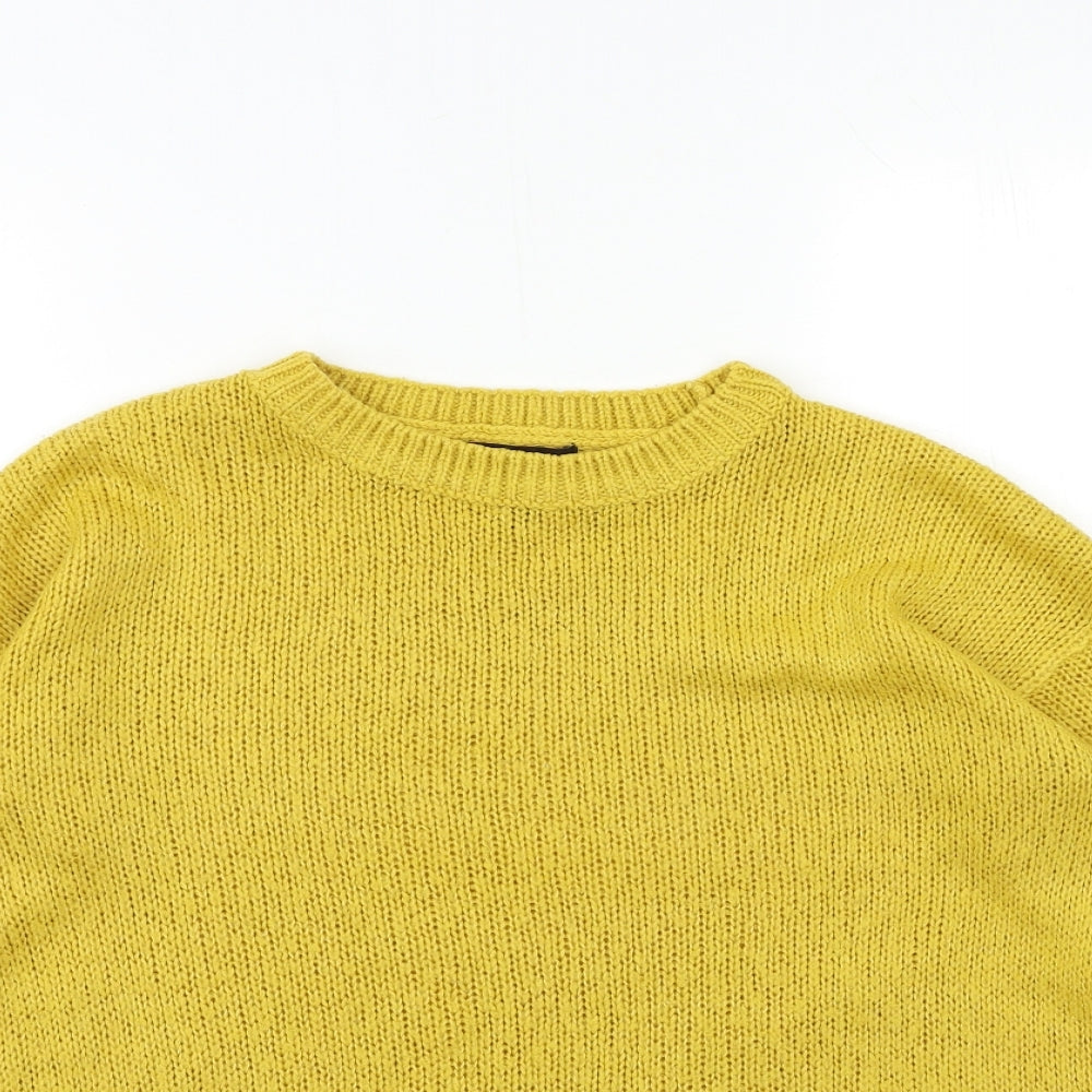 New Look Womens Yellow  Knit Pullover Jumper Size S