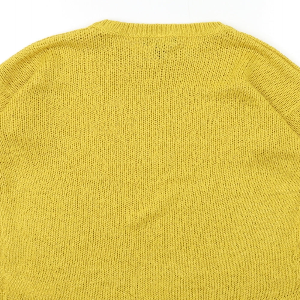 New Look Womens Yellow  Knit Pullover Jumper Size S