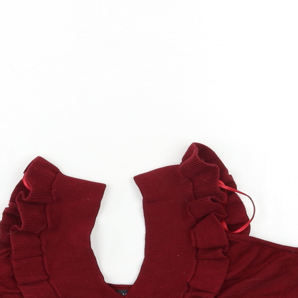 CAMEO ROSE Womens Red  Knit Pullover Jumper Size 8
