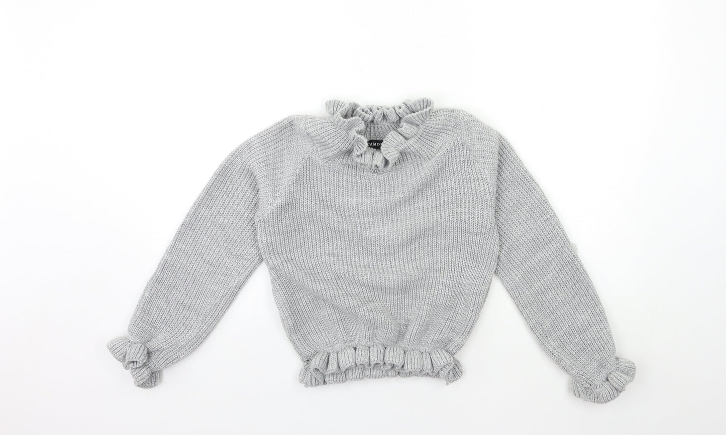 CAMEO ROSE Womens Grey  Knit Pullover Jumper Size S