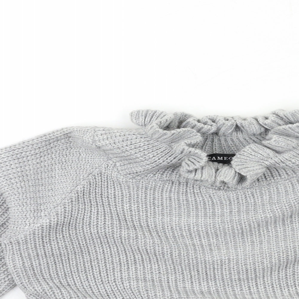 CAMEO ROSE Womens Grey  Knit Pullover Jumper Size S
