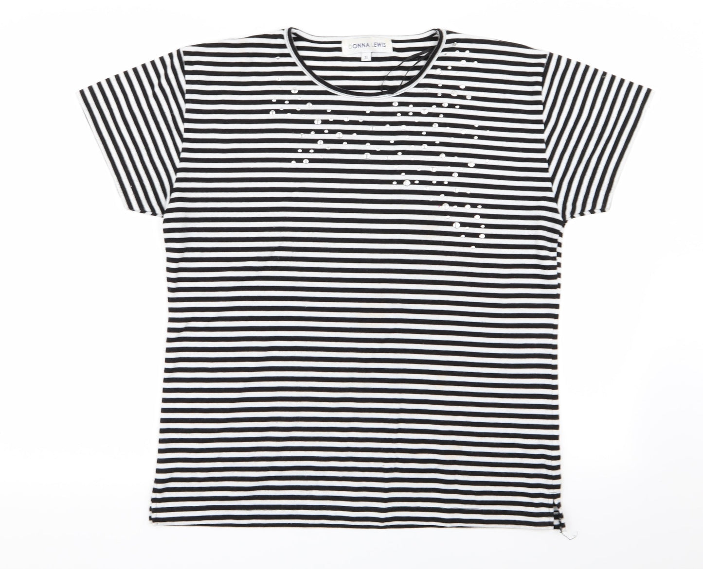 donna lewis Womens Multicoloured Striped  Basic T-Shirt Size XL