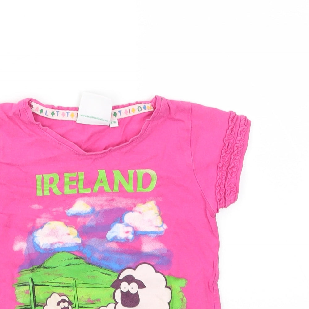 Traditional Craft Girls Pink   Basic T-Shirt Size 5-6 Years