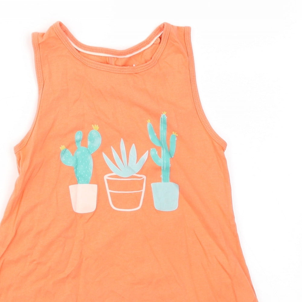 IUPILU Girls Orange   Basic T-Shirt Size 2-3 Years