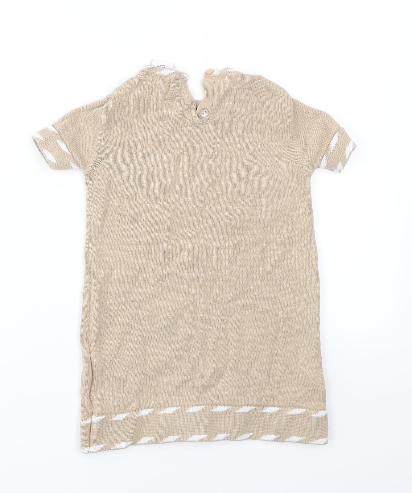 Miss Mona mouse Girls Beige Animal Print  Basic T-Shirt Size 4 Years