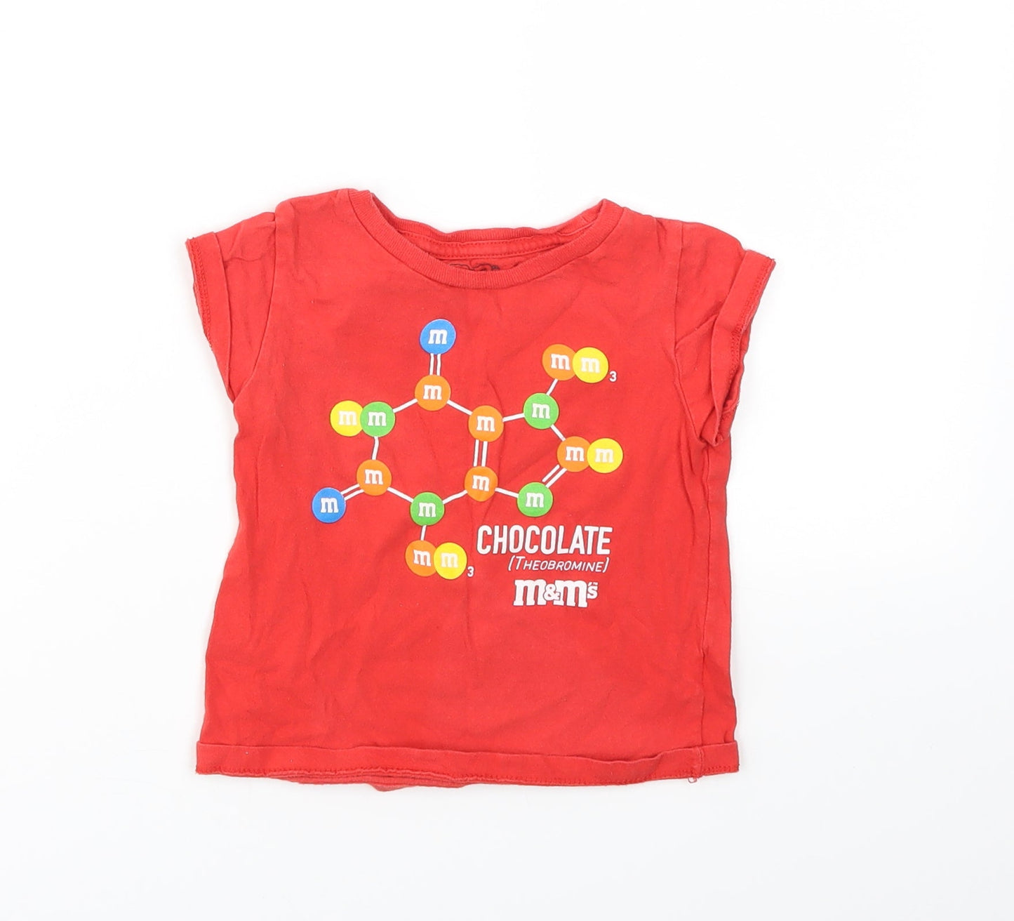 M&M Girls Red   Basic T-Shirt Size 4 Years