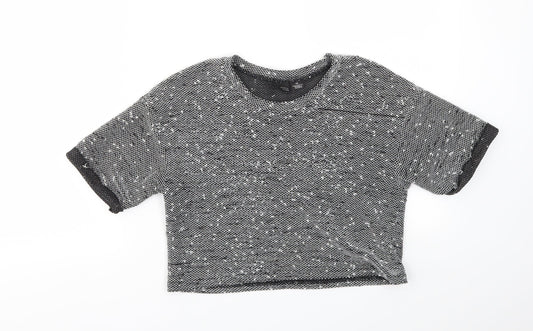 Sparkle & Fade Womens Black   Cropped T-Shirt Size XS