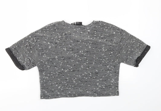 Sparkle & Fade Womens Black   Cropped T-Shirt Size XS