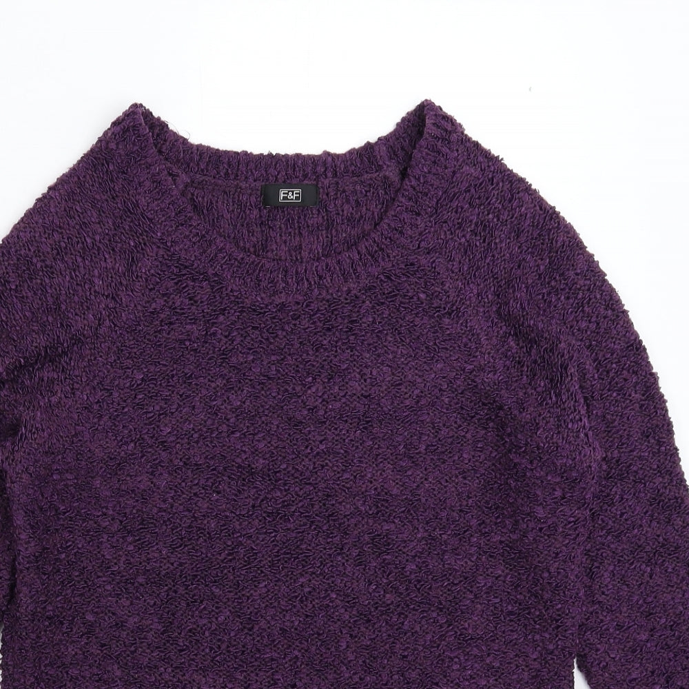 F&F Womens Purple  Knit Pullover Jumper Size 12