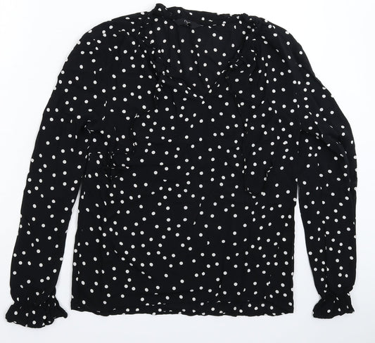 NEXT Womens Black Polka Dot  Basic Blouse Size 8