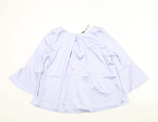 Misstruth Womens Purple Colourblock  Basic Blouse Size 8