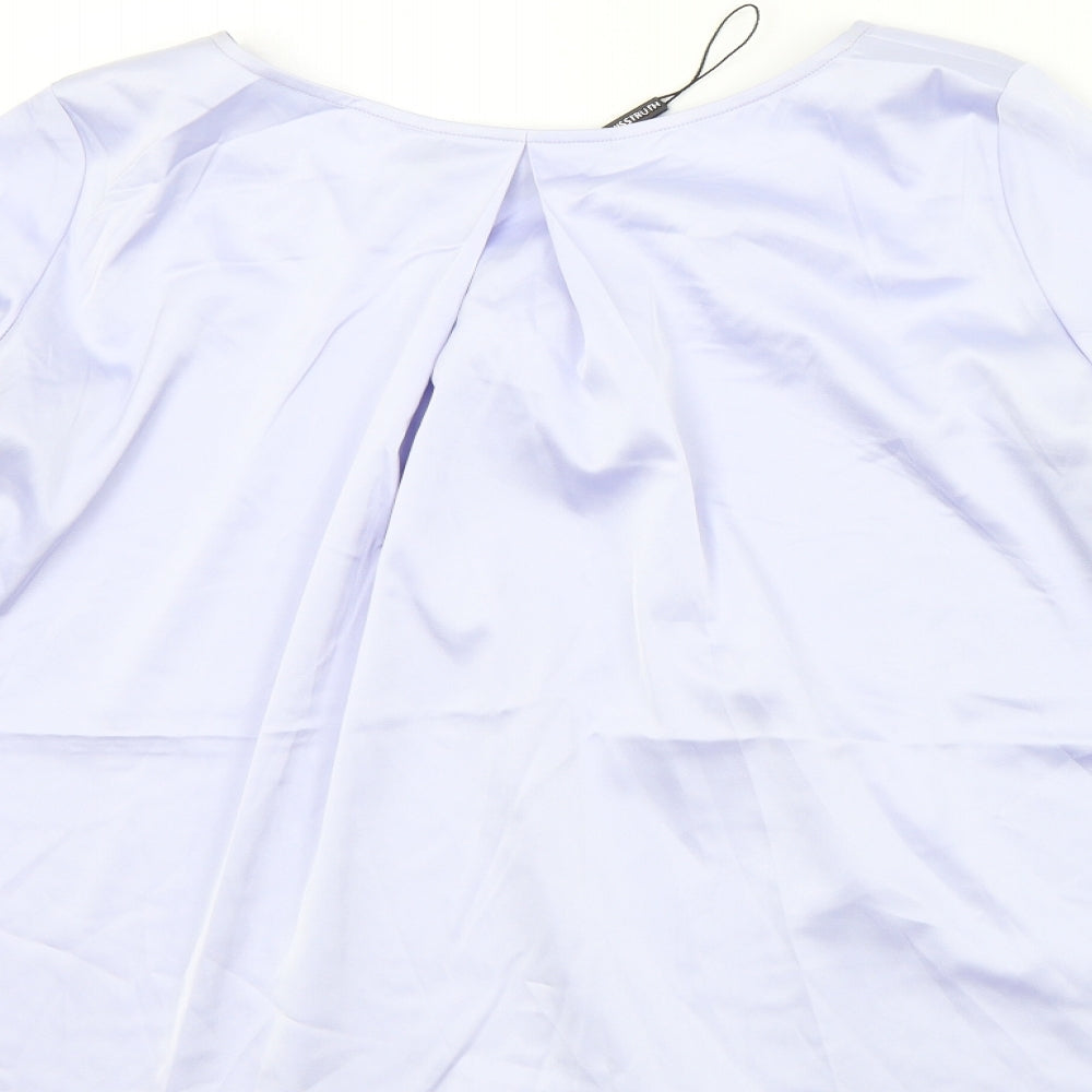 Misstruth Womens Purple Colourblock  Basic Blouse Size 8