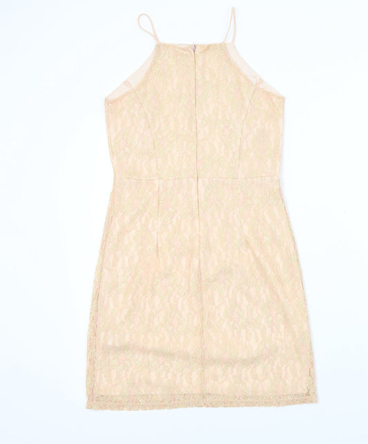 Miss Selfridge Womens Pink Colourblock  A-Line  Size 10