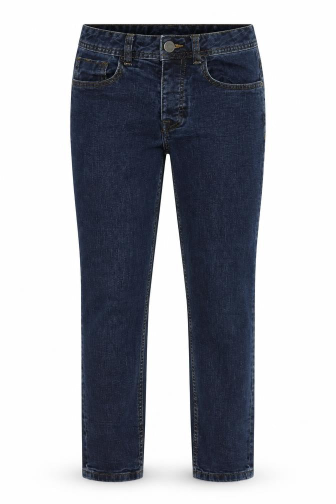 Front view of Denim co women’s blue denim straight jeans, size UK 32, 26-inch leg