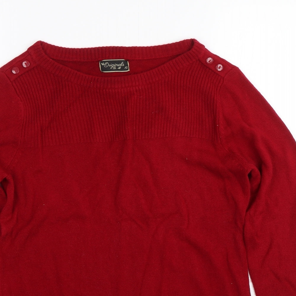 Original Womens Red   Pullover Jumper Size 12
