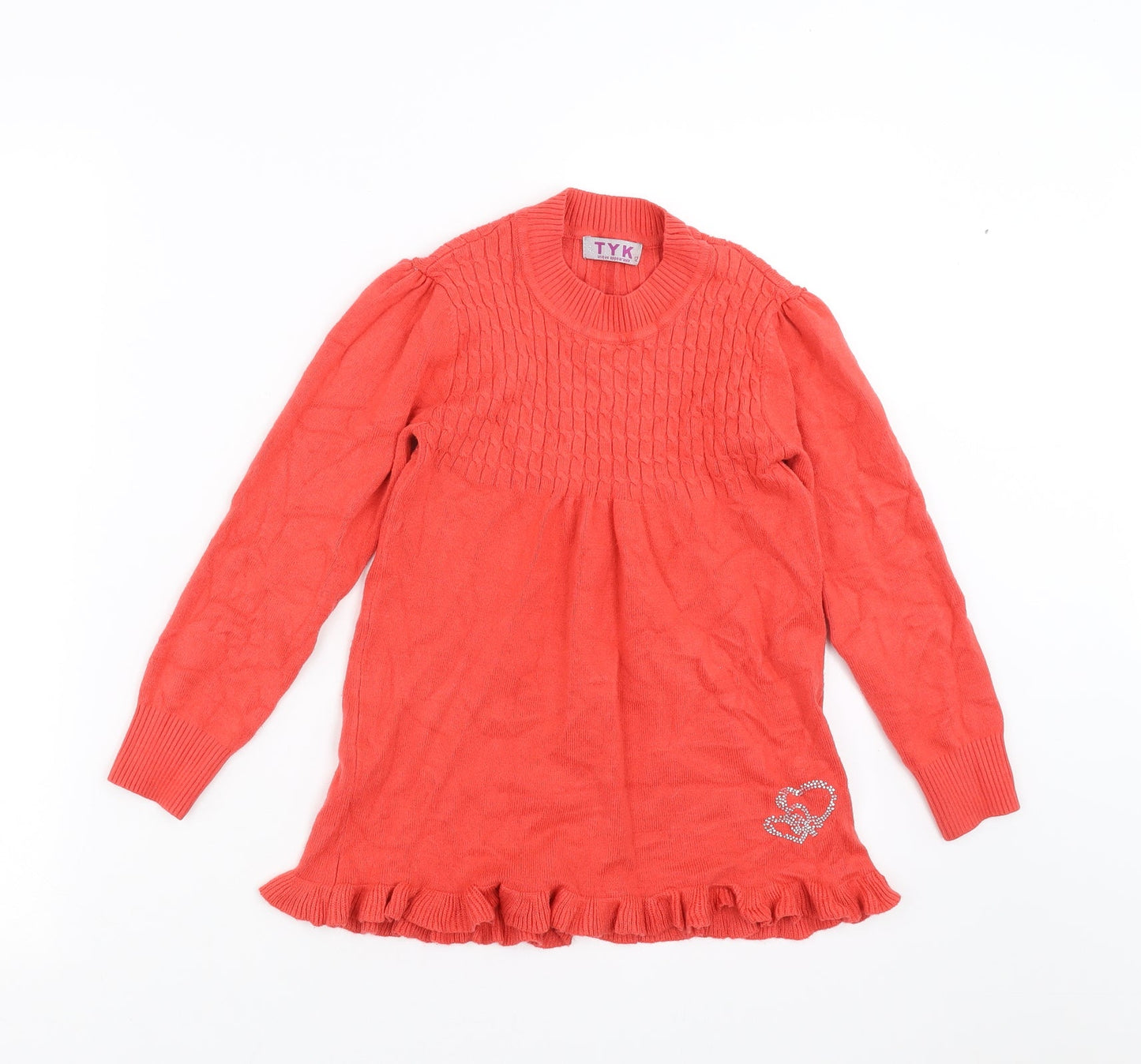 TYK Girls Red  Knit Pullover Jumper Size 12 Years