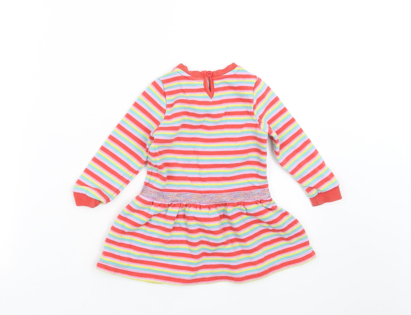 TU Girls Multicoloured Striped  Jumper Dress  Size 12-18 Months