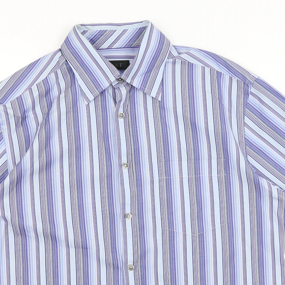 NEXT Mens Blue Striped   Button-Up Size M