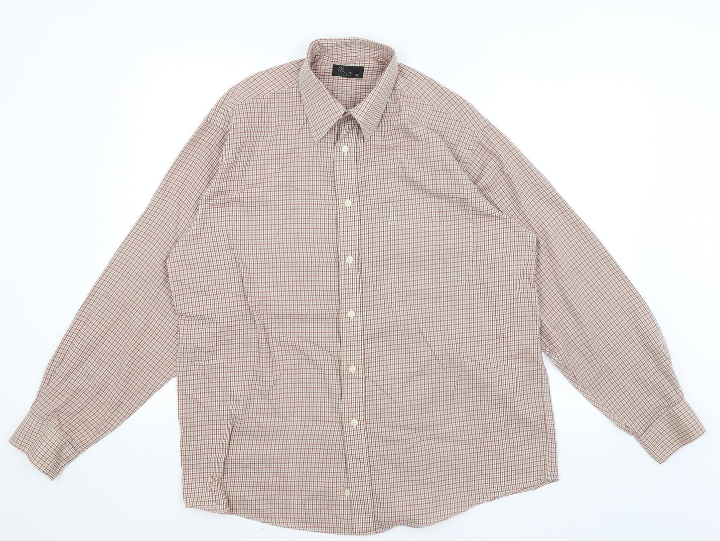 BHS Mens Red Check   Button-Up Size 16