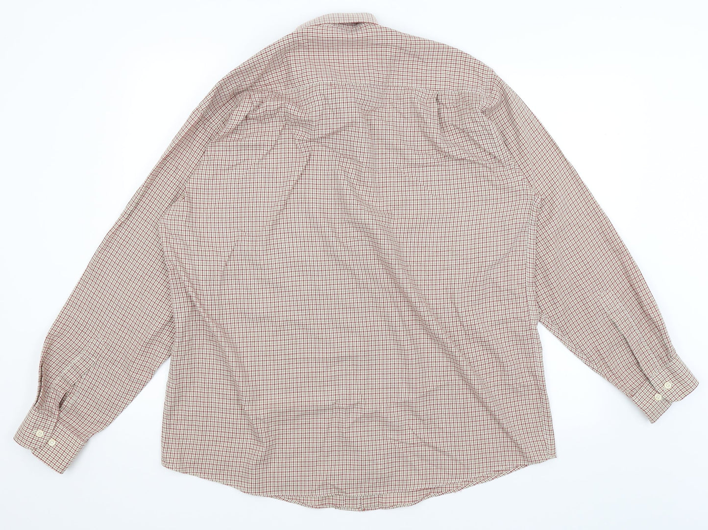BHS Mens Red Check   Button-Up Size 16