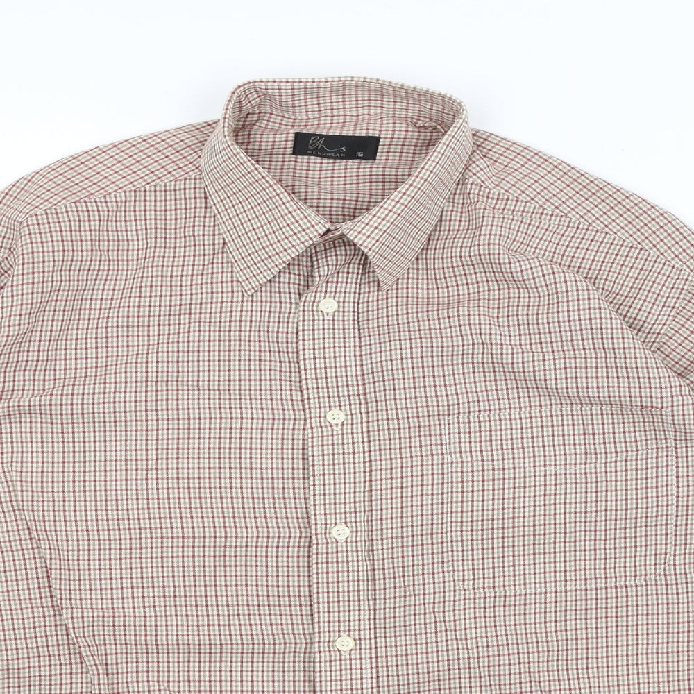 BHS Mens Red Check   Button-Up Size 16