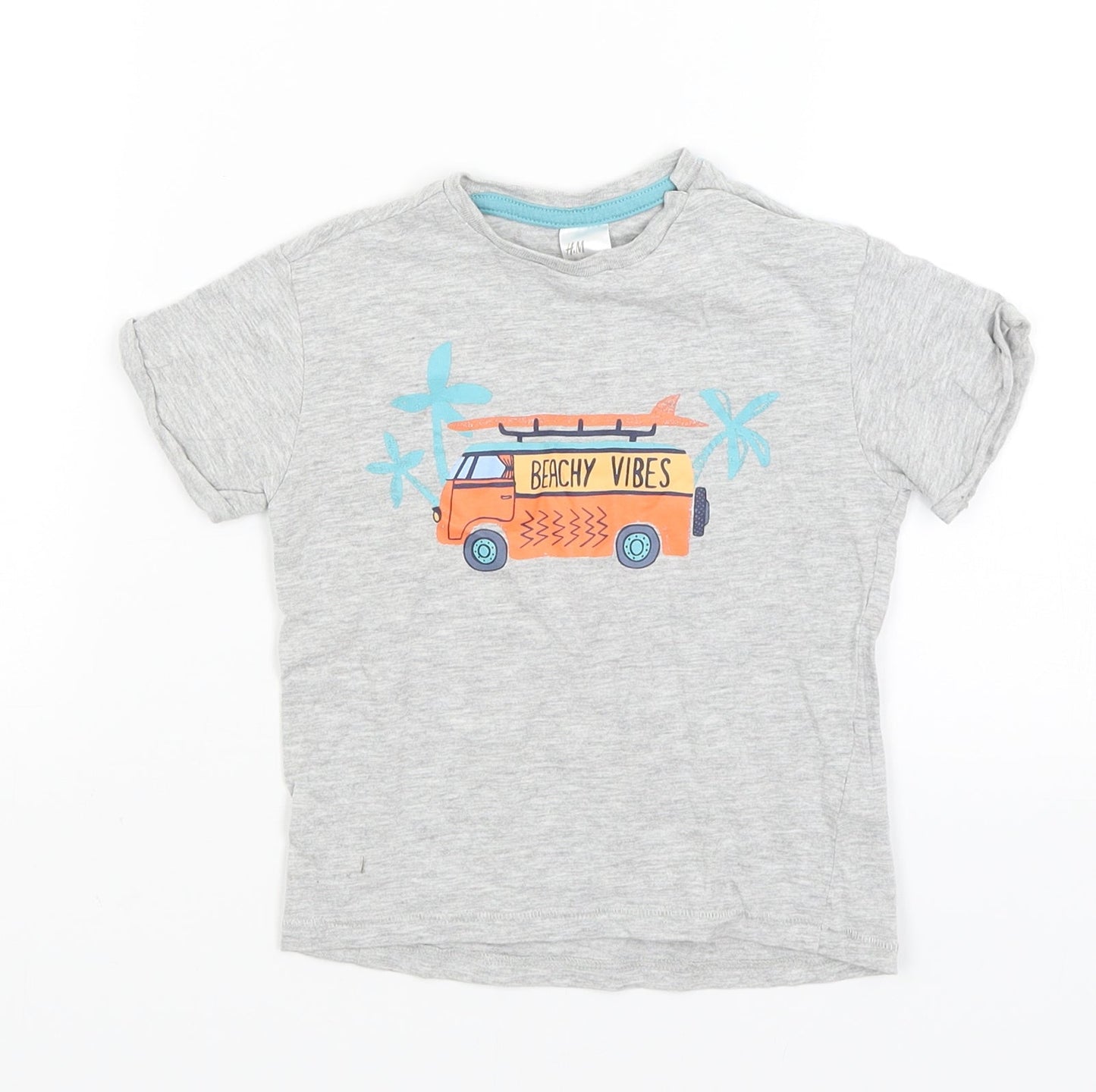H&M Baby Grey   Basic T-Shirt Size 12-18 Months  - Beachy Vibes