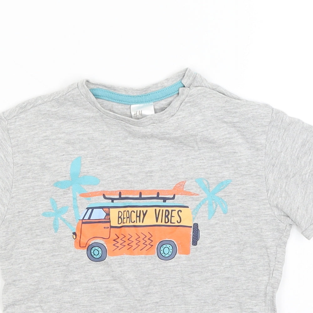 H&M Baby Grey   Basic T-Shirt Size 12-18 Months  - Beachy Vibes