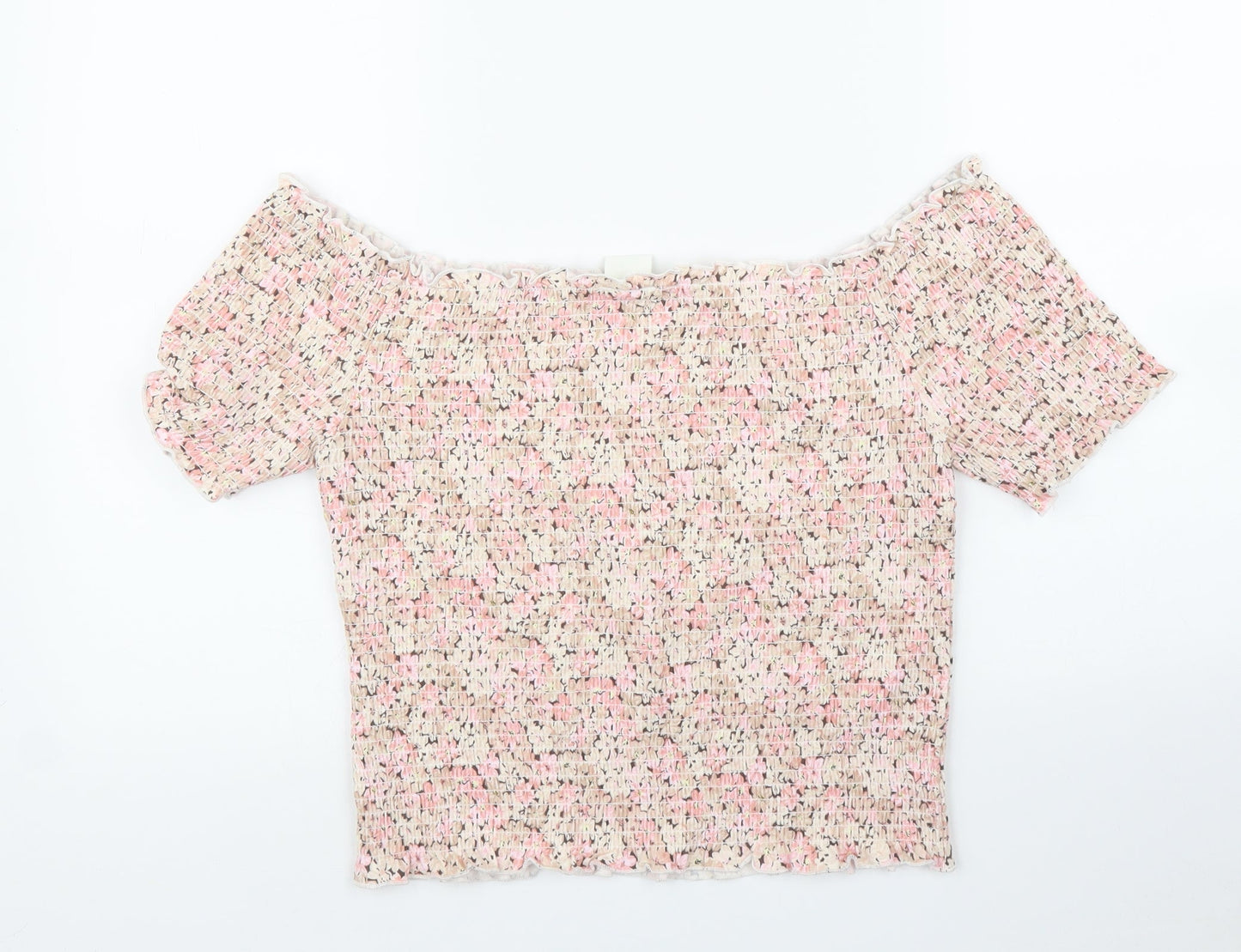 H&M Womens Pink Floral  Basic Blouse Size M