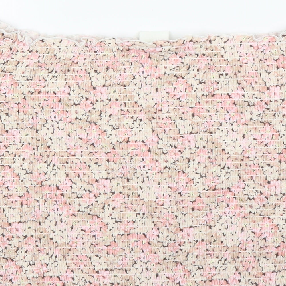 H&M Womens Pink Floral  Basic Blouse Size M