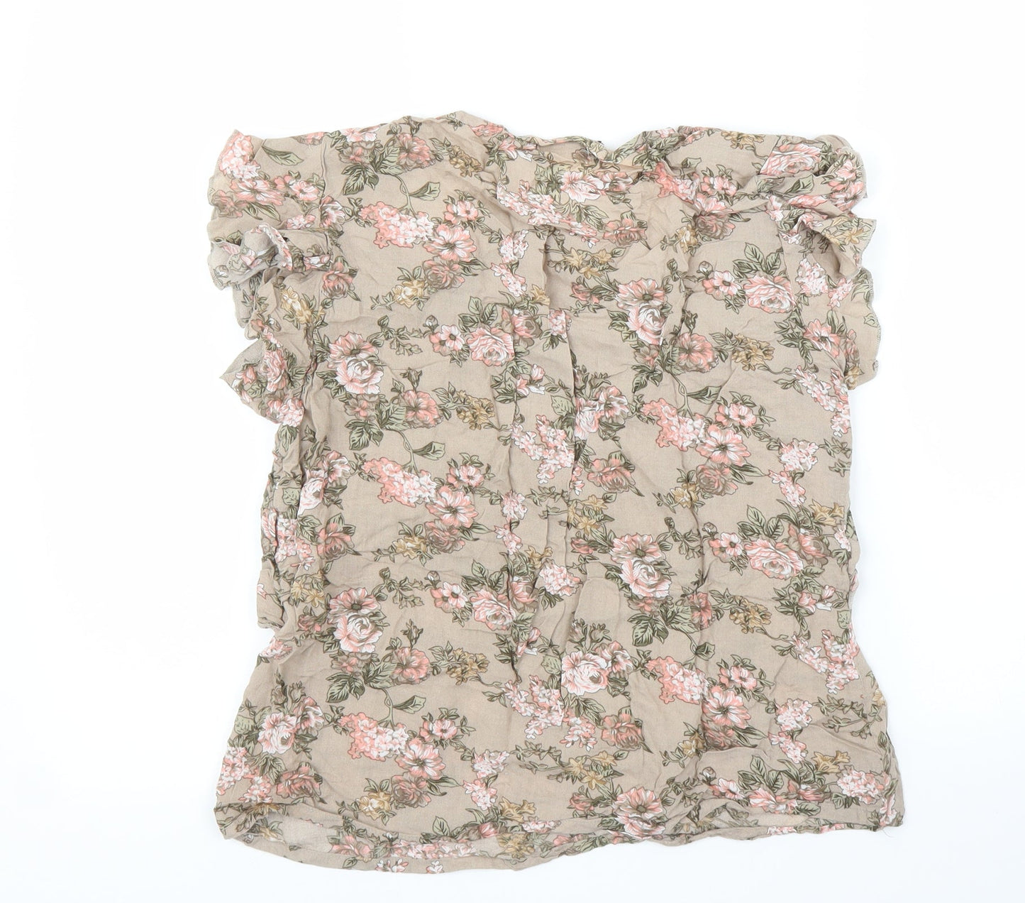 Vera Moda Womens Beige Floral  Basic Blouse Size S
