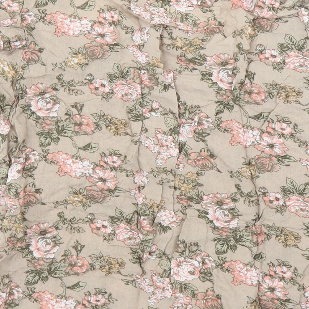 Vera Moda Womens Beige Floral  Basic Blouse Size S