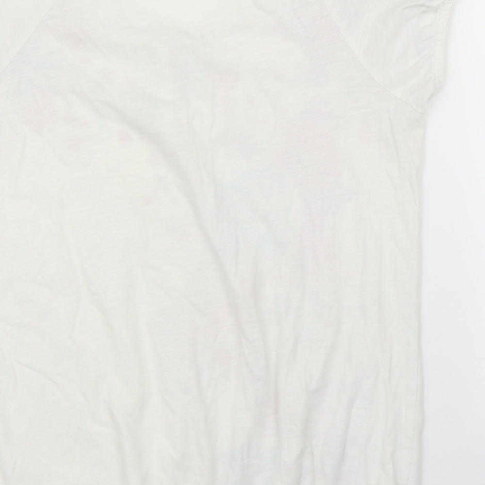Preworn Womens White Floral  Basic Blouse Size 12