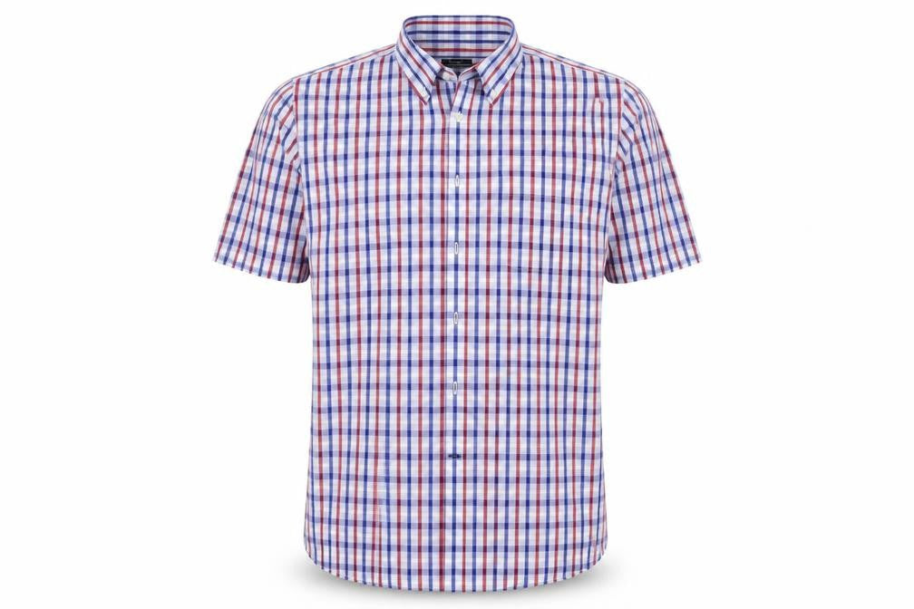 Dustin Mens White Check   Button-Up Size L