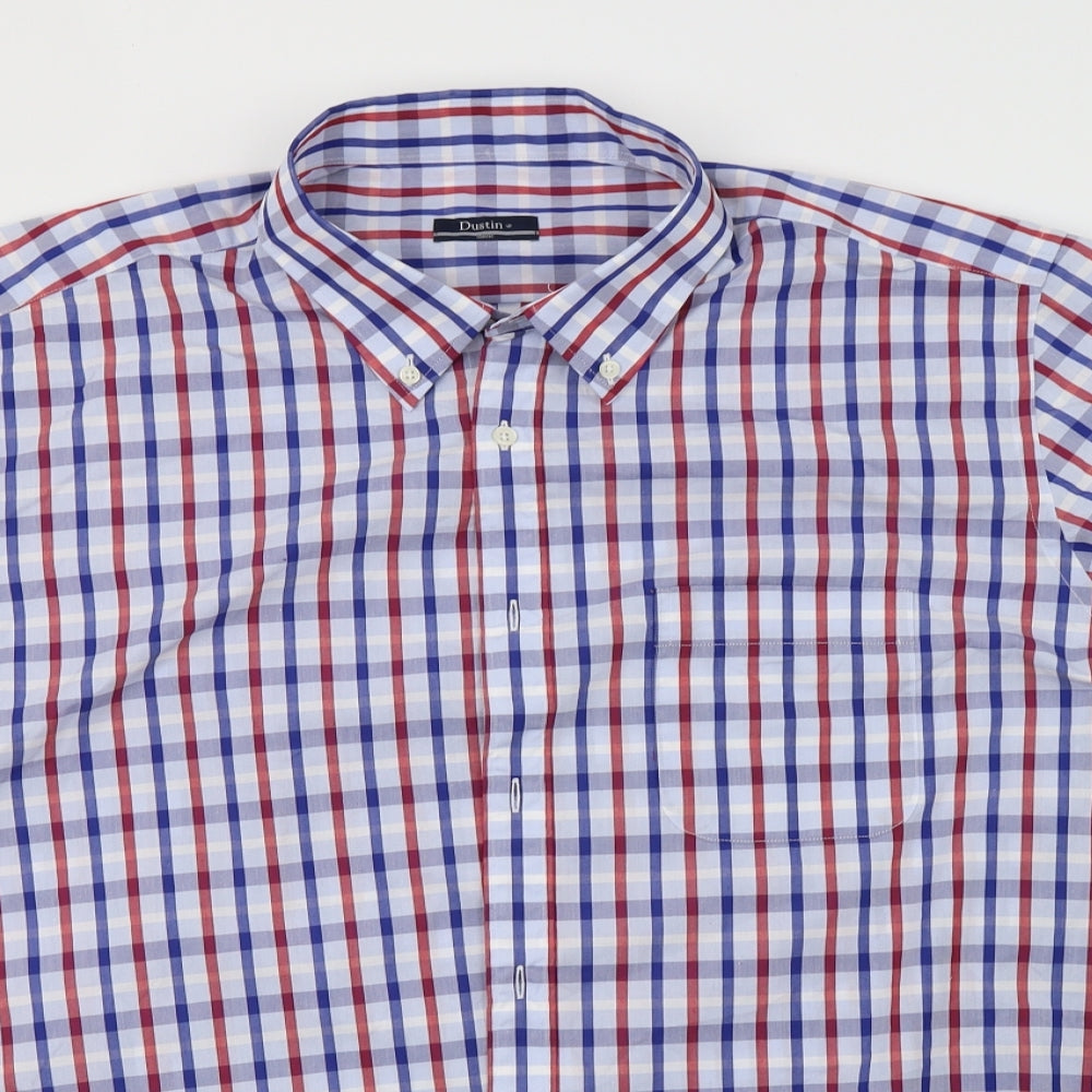 Dustin Mens White Check   Button-Up Size L
