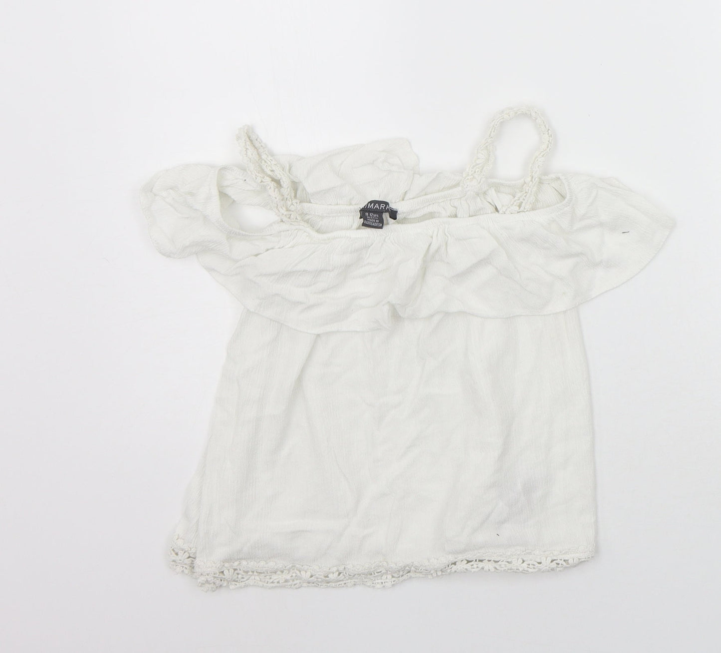 Primark Girls White   Basic Tank Size 11-12 Years
