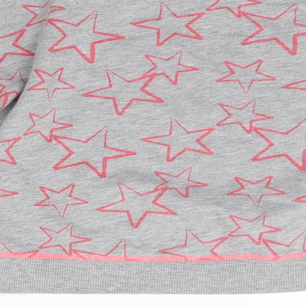 George Girls Grey Geometric  Pullover Jumper Size 10-11 Years  - details on chest