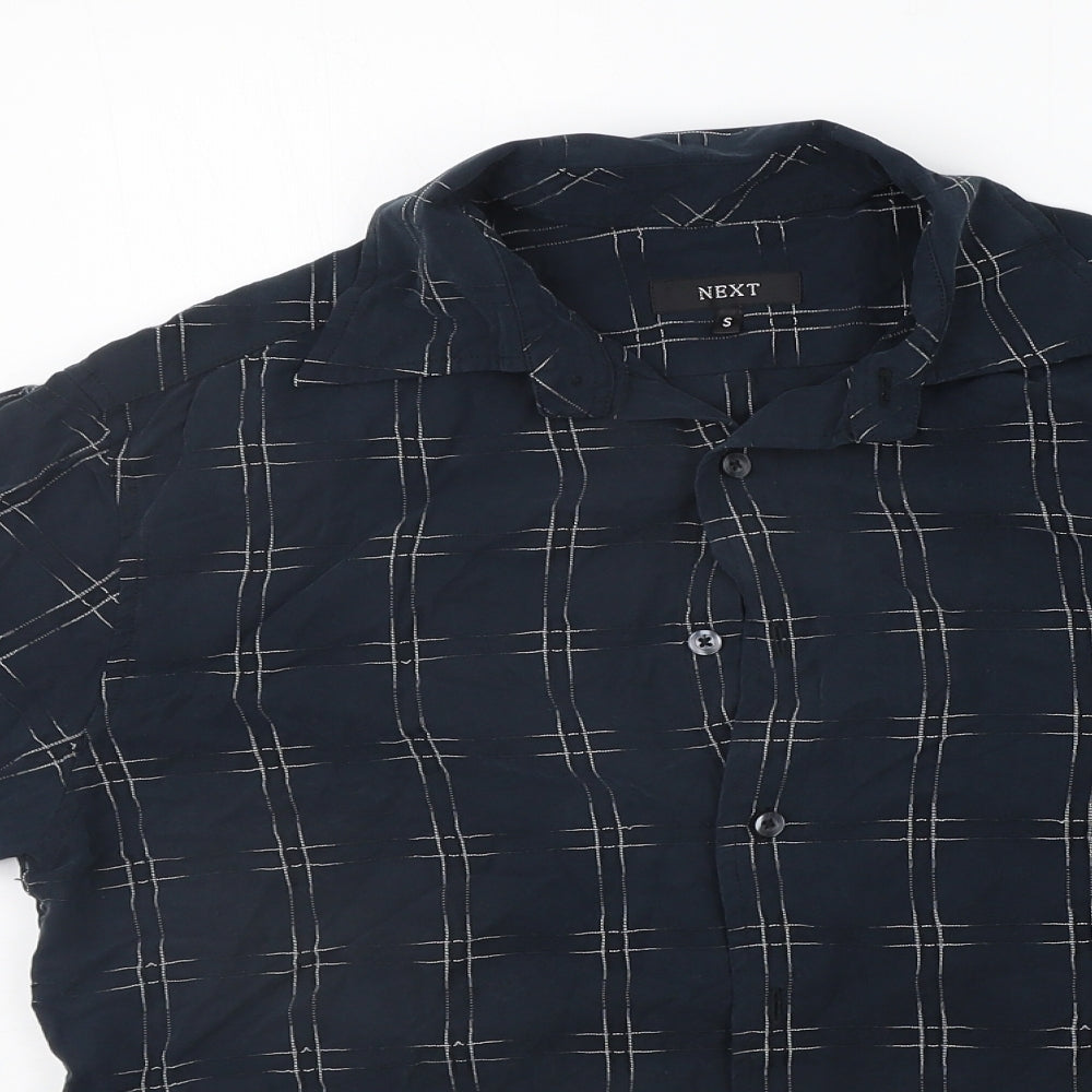 NEXT Mens Black Check   Button-Up Size S
