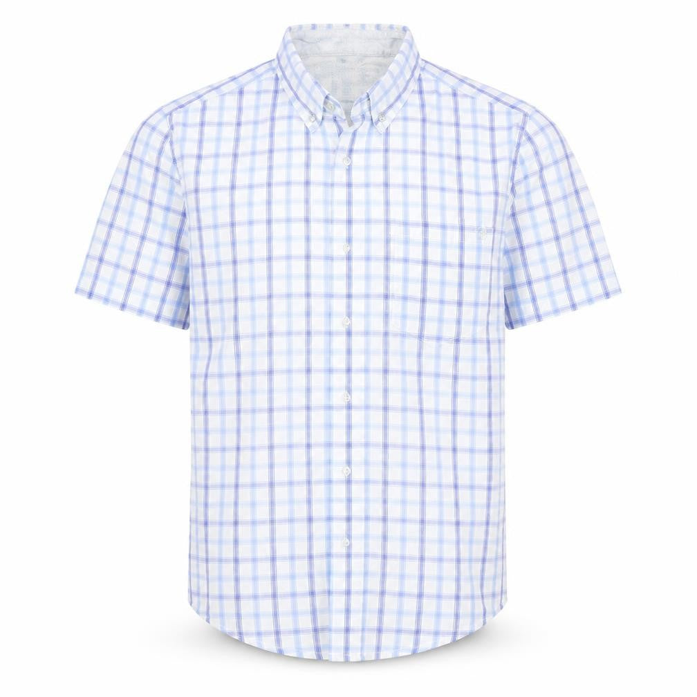 DC Mens White Check   Button-Up Size S