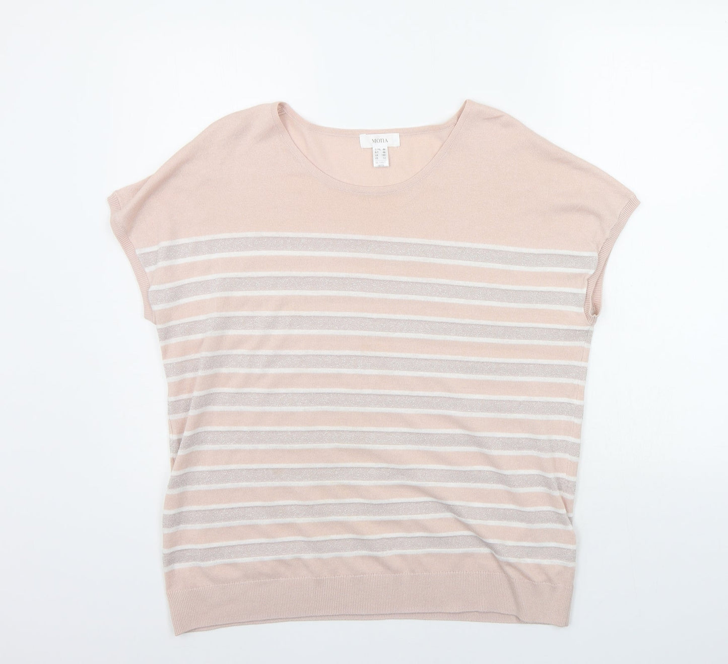 MONA Womens Beige Striped  Pullover Jumper Size 18
