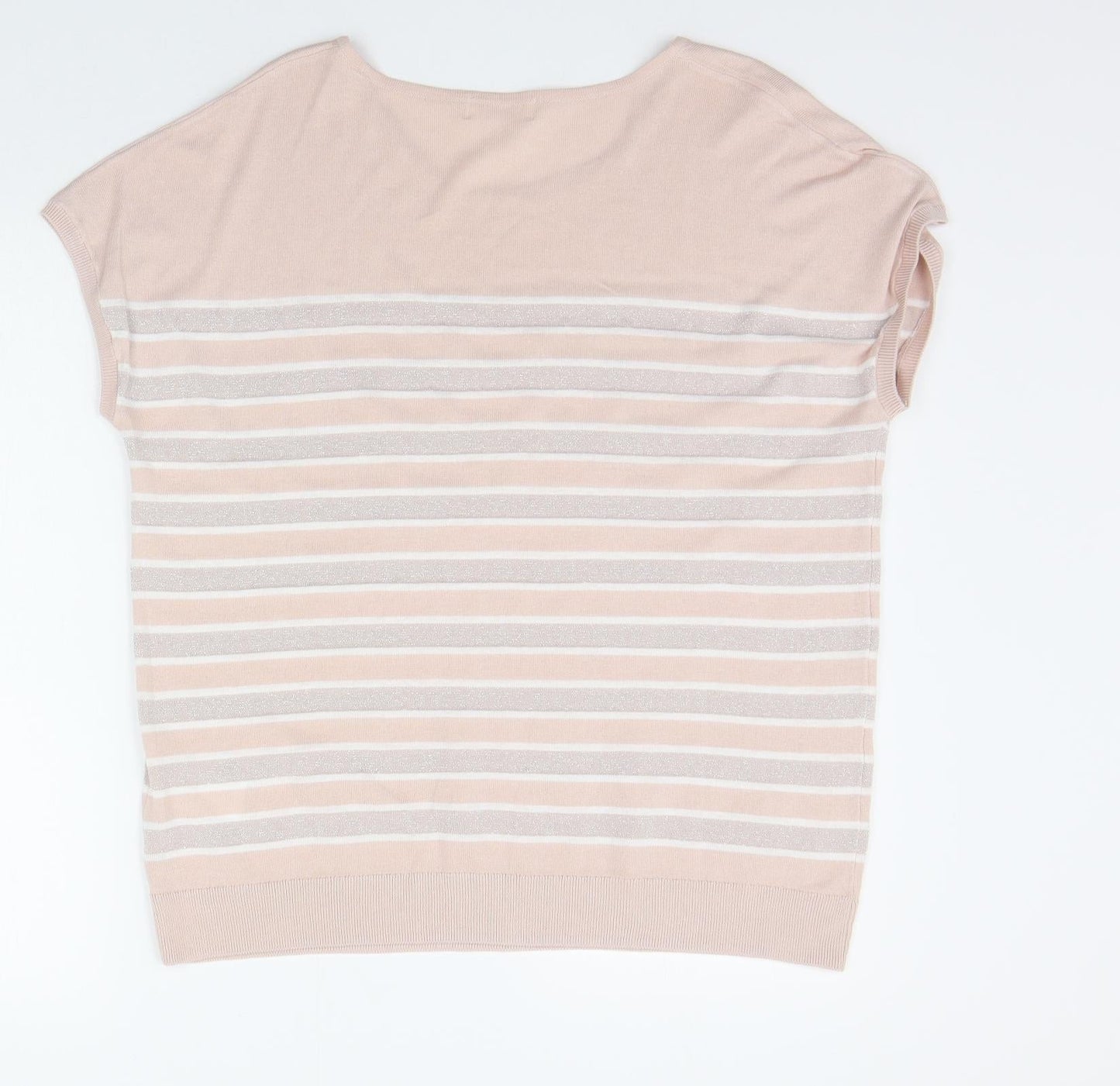 MONA Womens Beige Striped  Pullover Jumper Size 18