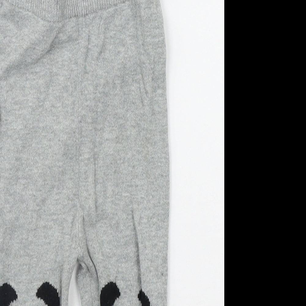 George Girls Grey Geometric  Jogger Trousers Size 12-18 Months  - Elasticated Waist